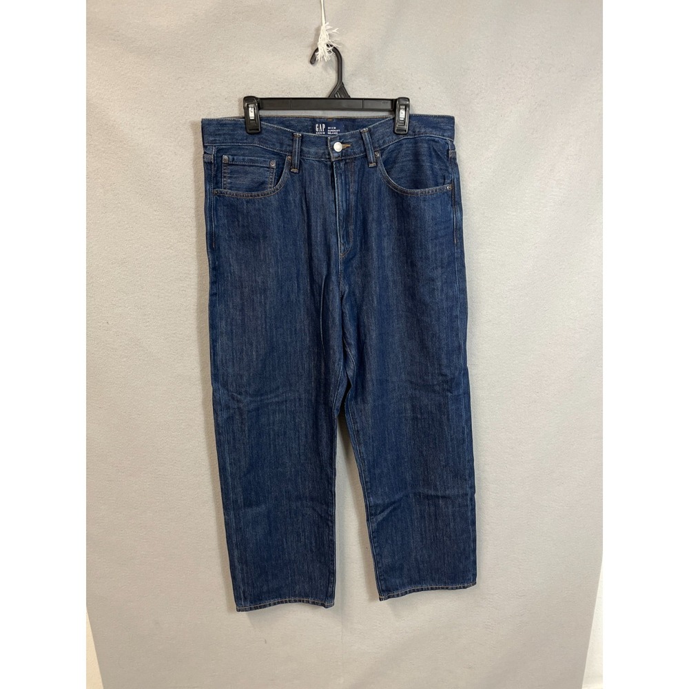Gap Straight Jeans Mens 34x30 Blue Denim Super Soft Light Wash Relaxed Fit Cozy